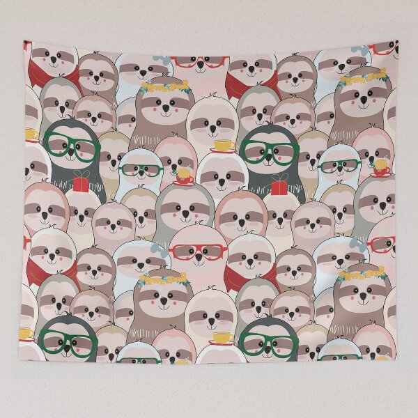 Item preview, lovely cute sloth in pink grey pastel designed and sold by Huynhdesign.