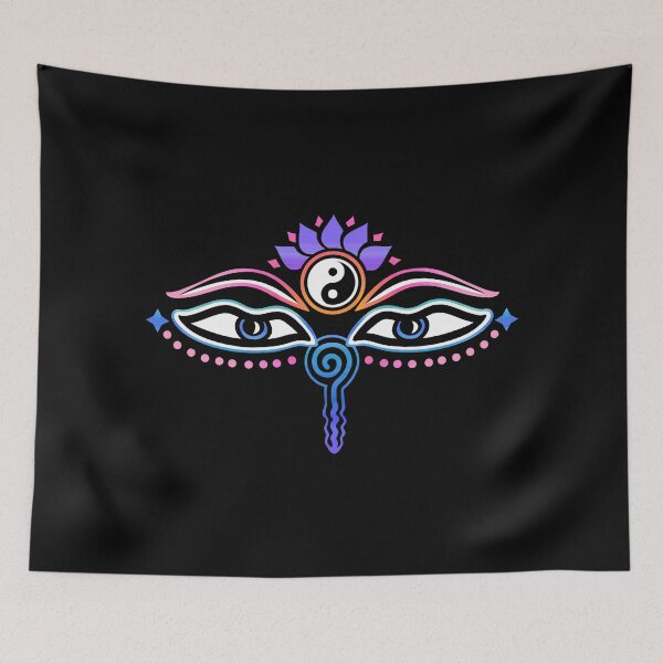 Item preview, Buddha Eyes, Yin Yang, Lotus Flower, Symbol Wisdom and Enlightenment designed and sold by nitty-gritty.