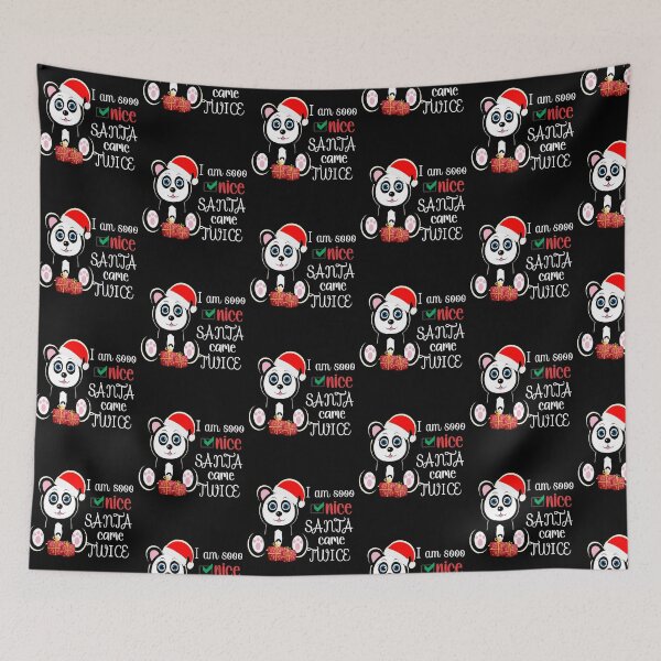 Item preview, Funny Christmas Panda T-shirt I Am Sooo Nice Santa Came Twice two Presents designed and sold by Hanlar.
