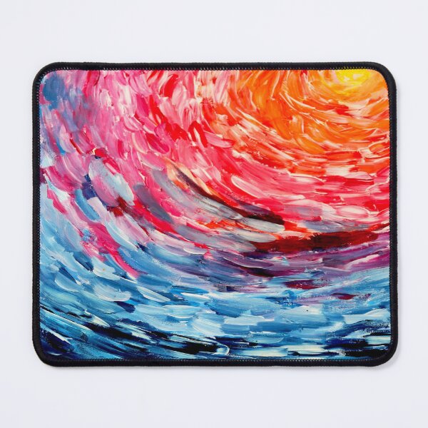Item preview, Sunset Artsy Ocean Painting designed and sold by CurlyCreation.