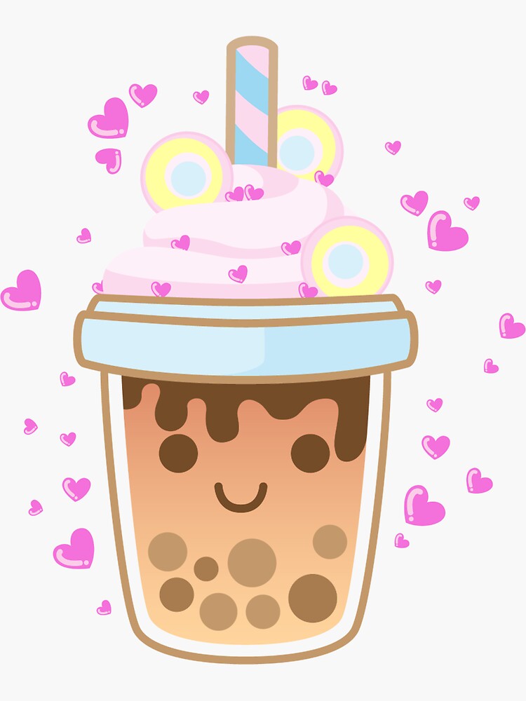  Bubble Tea Stickers,Cartoon Beverage Decals Flavor