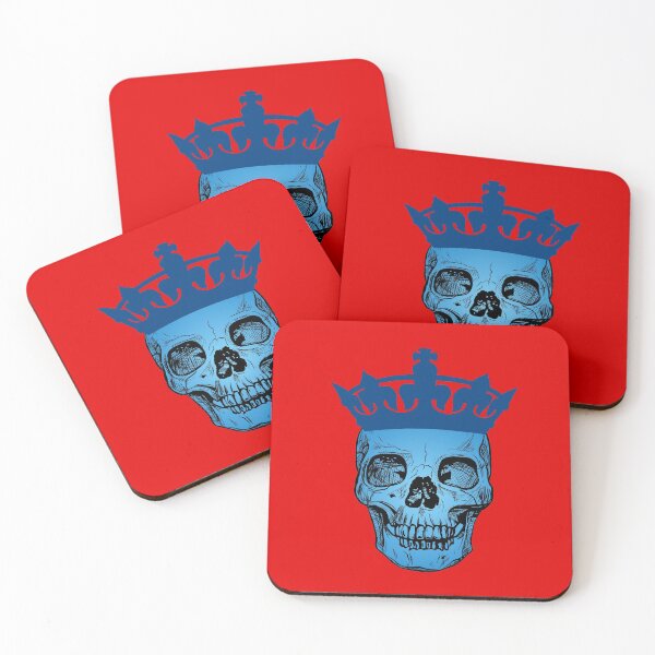 Item preview, Blue skull on red  designed and sold by Twinmommy Store.