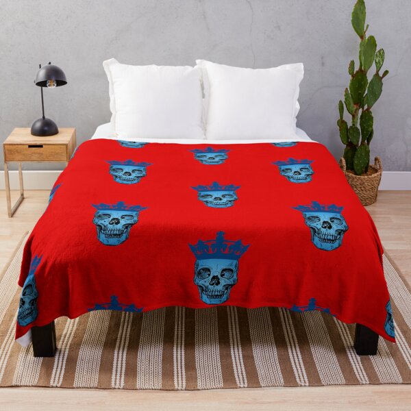 Item preview, Blue skull on red designed and sold by Twinmommy Store.