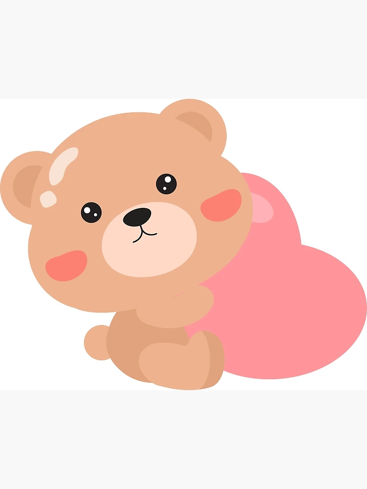 Kawaii Pink Cartoon Stickers – My Heart Teddy