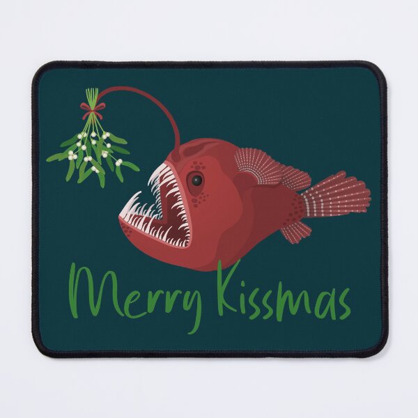 Item preview, Merry kissmas anglerfish under the mistletoe designed and sold by Tefra.