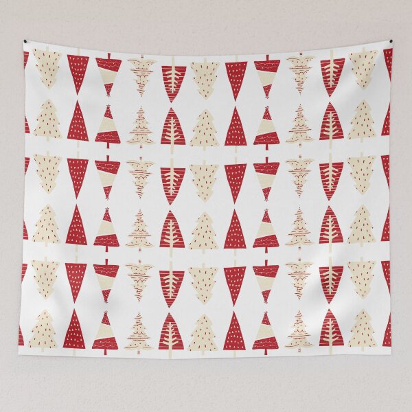 Item preview, Red Christmas winter trees designed and sold by NomadMessenger.