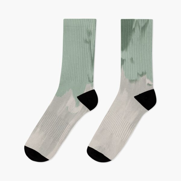 Item preview, Muted Glitch Abstract Art Pattern in Soft Taupe and Sage Green designed and sold by kasamor.