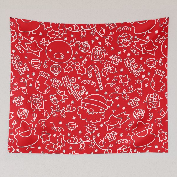 Aperçu de l'œuvre Doodles de Noël - Rouge et Blanc créée et vendue par Lap-lab.