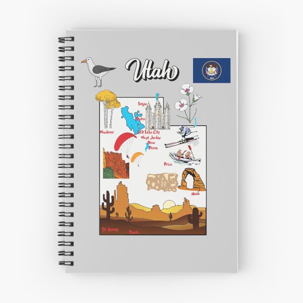 Item preview, Utah state map with major cities,Tourist Destinations, USA designed and sold by mashmosh.