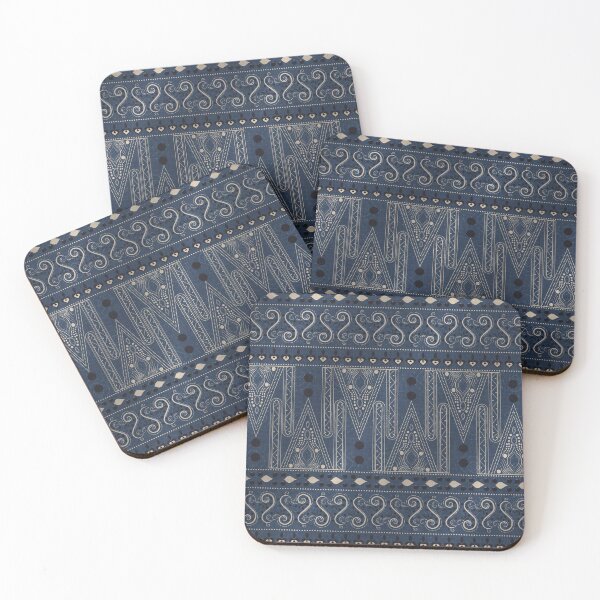Item preview, Blue Batik Abstract Pattern designed and sold by nouveaudecor.
