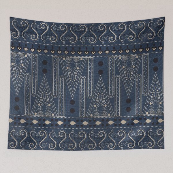 Item preview, Blue Batik Abstract Pattern designed and sold by nouveaudecor.