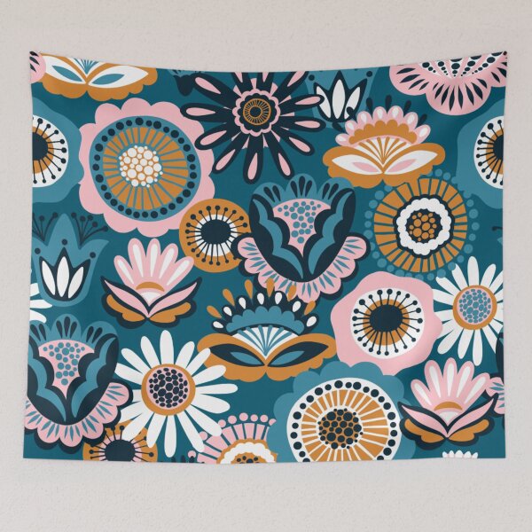 Item preview, Folk floral seamless pattern designed and sold by TeeFashionShop.