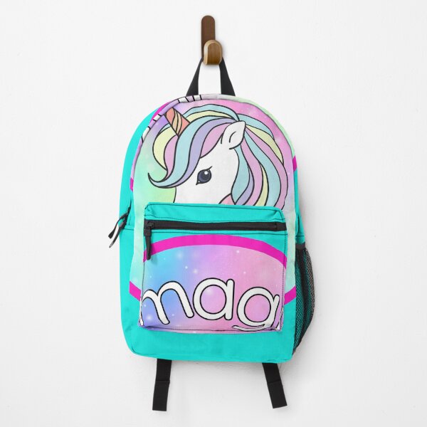 Item preview, Colorful Magical Unicorn in Pink Border - Little Girl Bedroom and Back to School Art Design designed and sold by Mummmy Thyme.