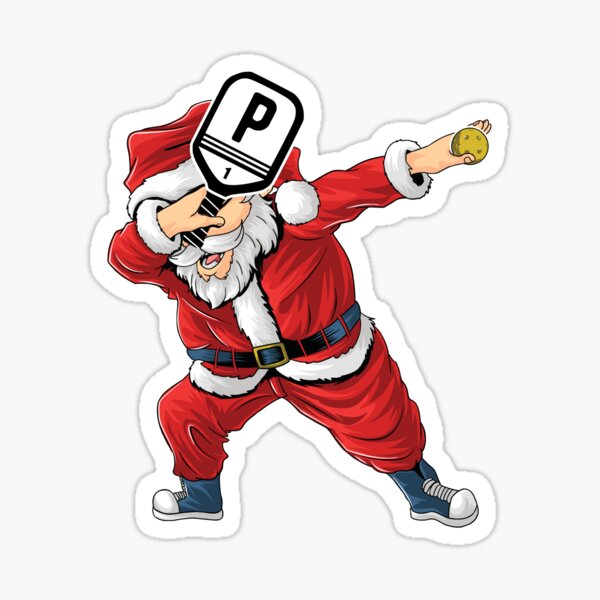 Pickleball Dabbing Santa Claus Funny Pickleball Christmas Pajama Sticker  for Sale by grinta2021