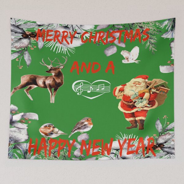 Item preview, Merry Christmas And A Happy New Year Retro Santa Claus designed and sold by MottoDigging.