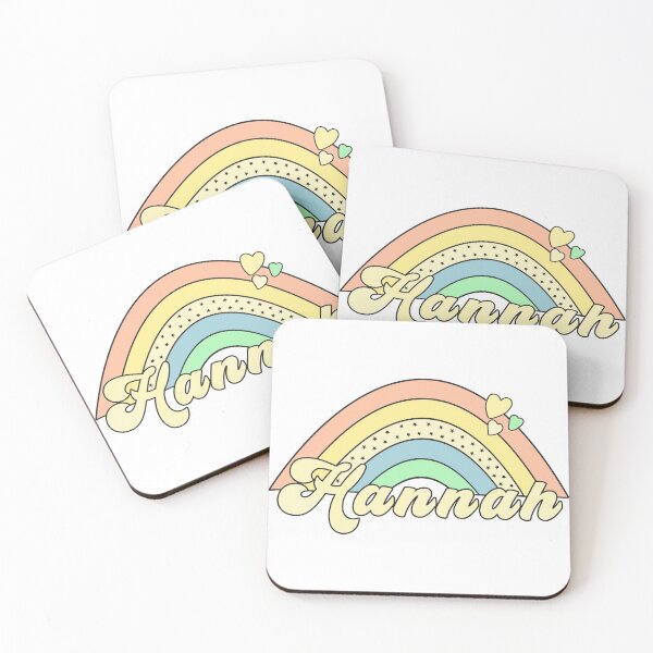 Item preview, Hannah name cute pastel rainbow designed and sold by Preppy Aesthetic Designs.