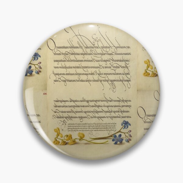 Item preview, Naturalist Manuscript: Flowers and Calligraphy Illumination by Joris Hoefnagel designed and sold by Naturalist Prints.
