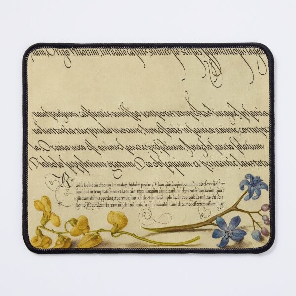 Item preview, Naturalist Manuscript: Flowers and Calligraphy Illumination by Joris Hoefnagel designed and sold by Naturalist Prints.
