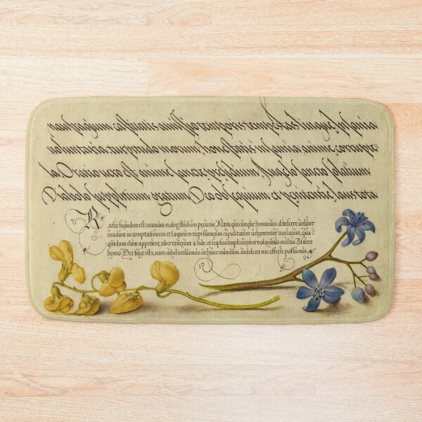 Item preview, Naturalist Manuscript: Flowers and Calligraphy Illumination by Joris Hoefnagel designed and sold by Naturalist Prints.