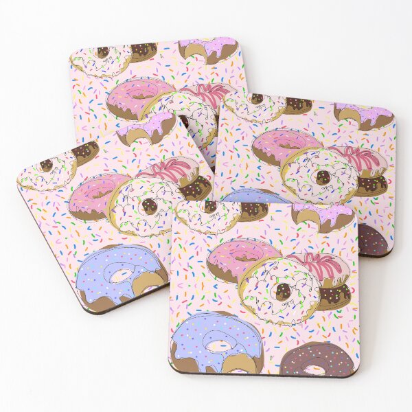 Item preview, Colorful Donuts and sprinkles on pink designed and sold by orangerinka.