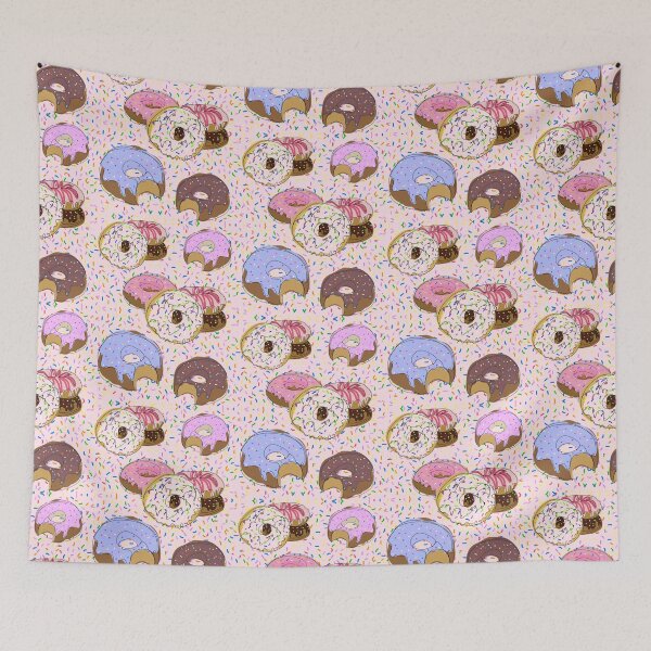 Item preview, Colorful Donuts and sprinkles on pink designed and sold by orangerinka.