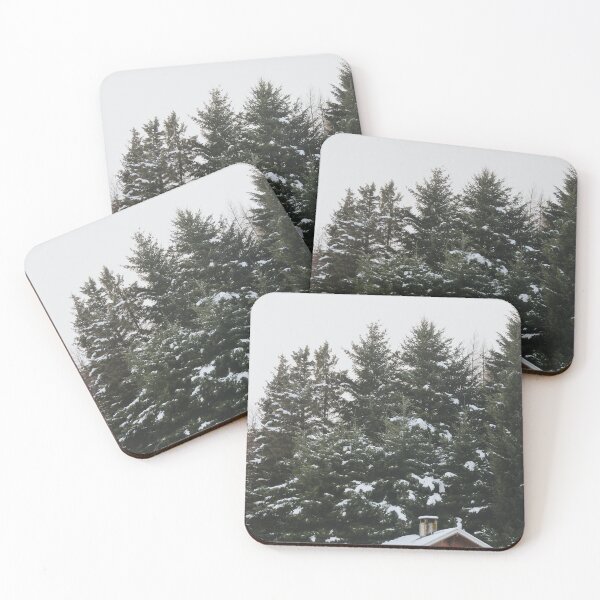 Item preview, Snowy Cabin Christmas Postcard | Winter Travel Photography designed and sold by julidescole.