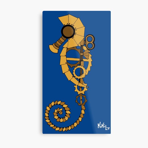 Steampunk Seahorse Lámina metálica