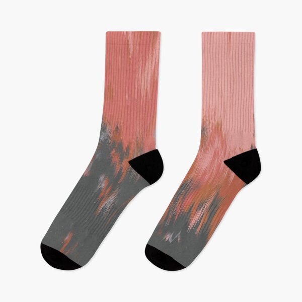 Item preview, Glitch Abstract Art Pattern in Dark Grey, Dusty Pink and Terracotta designed and sold by kasamor.