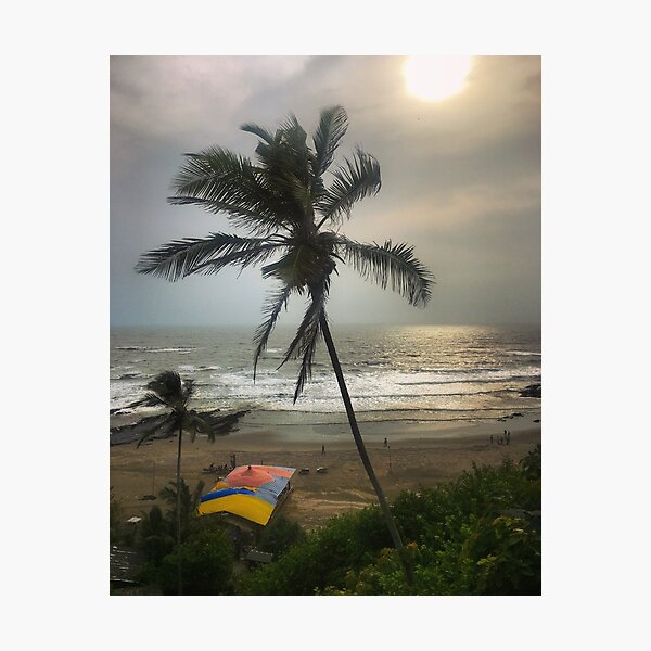 Item preview, Palms and Beach In Cloudy Weather  designed and sold by Artist Shruti Singh ⭐⭐⭐⭐⭐.