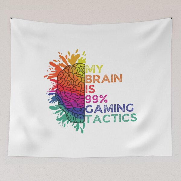 Item preview, My Brain Is 99% Gaming Tactics Retro Colorful Gift for Gaming Lovers designed and sold by Shop signer.