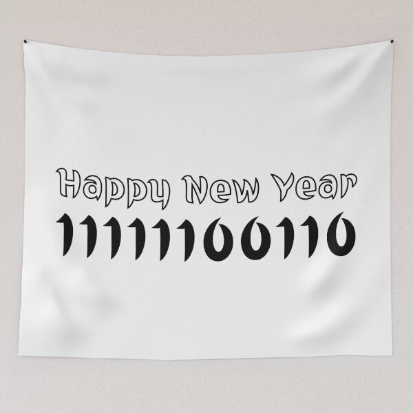 Item preview, Happy 2022 Binary Japanese style font  designed and sold by trendingatees.