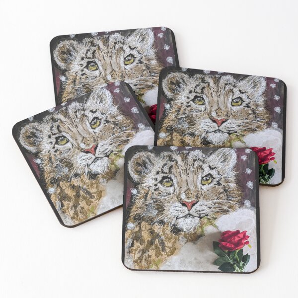 Item preview, Snow leopard winter scene designed and sold by Fluffycat2020.