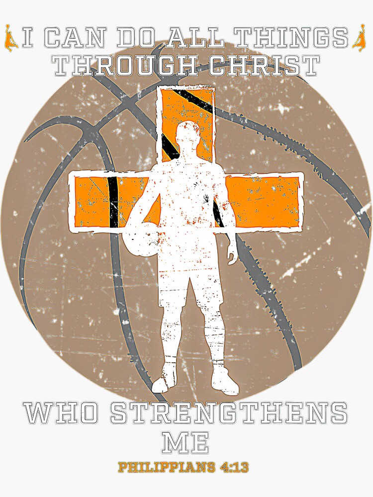"Christian Basketball Bible Verses Religious Athletes " Sticker by