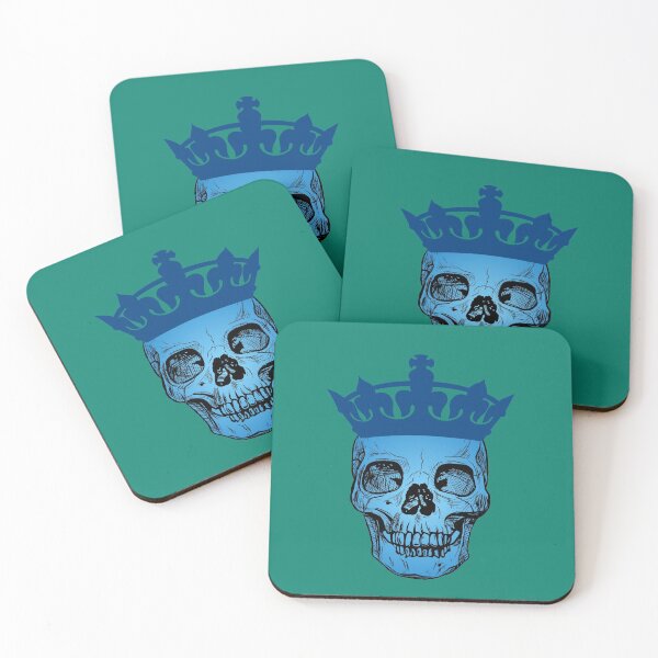 Item preview, Blue skull on dark green designed and sold by Twinmommy Store.