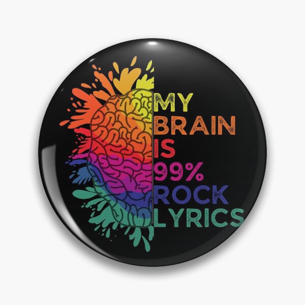 Item preview, My Brain Is 99% Rock Lyrics Retro Colorful Gift for Rock Music Lovers designed and sold by Shop signer.