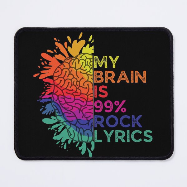 Item preview, My Brain Is 99% Rock Lyrics Retro Colorful Gift for Rock Music Lovers designed and sold by Shop signer.