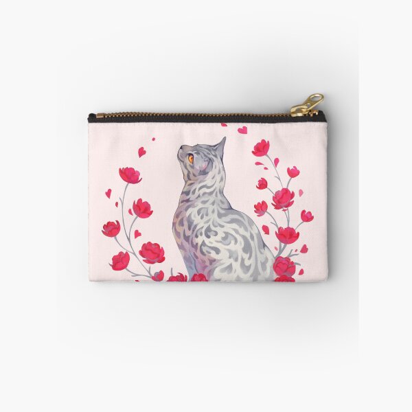 Item preview, Silver bengal cat with red flowers  designed and sold by Giulialibard.