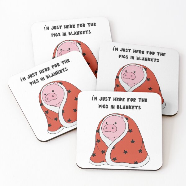 Aperçu de l'œuvre Cochons en couvertures rouges créée et vendue par Blackstar Design Studio.