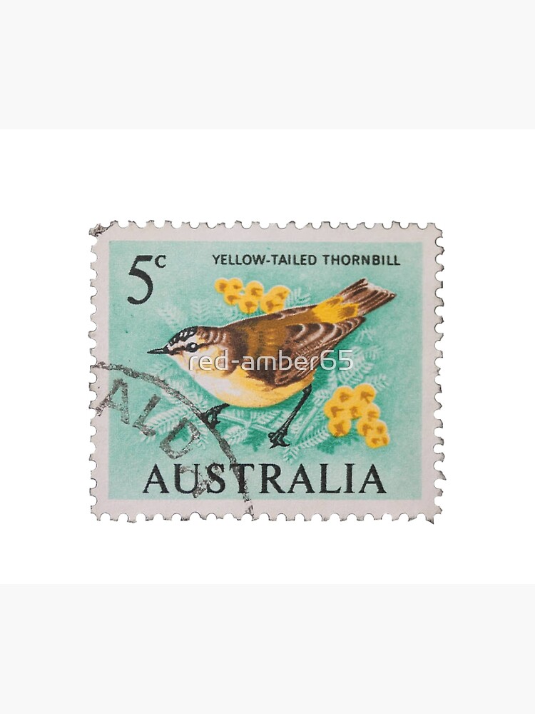 Australia Yellow Tailed Thornbill Vintage Postage Stamp | Tapestry