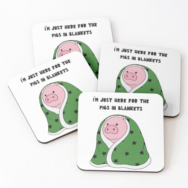 Aperçu de l'œuvre Cochons dans des couvertures vertes créée et vendue par Blackstar Design Studio.