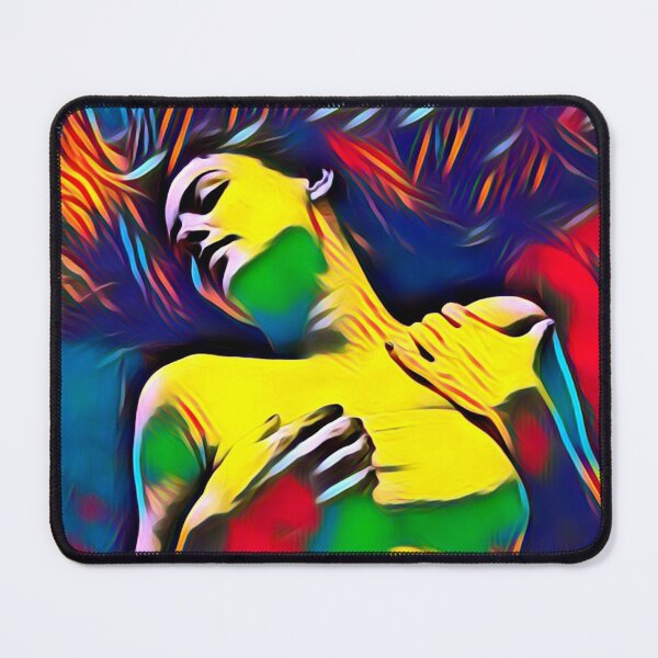 Item preview, sexy woman with loose hair lies on her back, strong colors designed and sold by crea-homedesign.