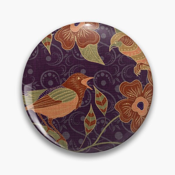 Item preview, Groovy Batik Floral and Birds Pattern designed and sold by nouveaudecor.