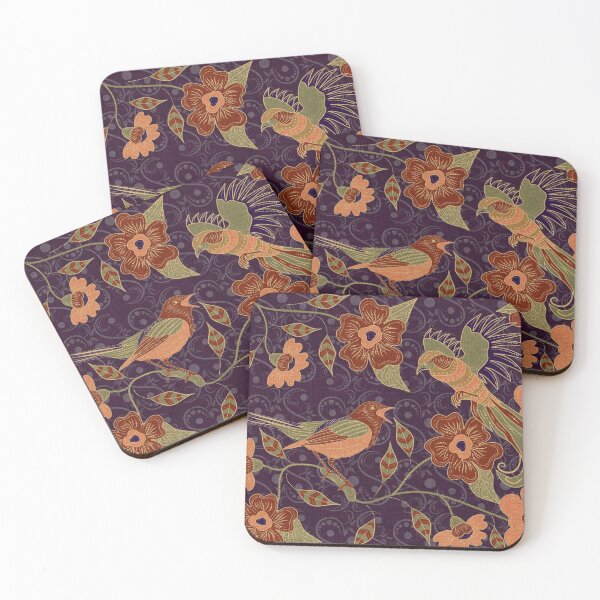Item preview, Groovy Batik Floral and Birds Pattern designed and sold by nouveaudecor.