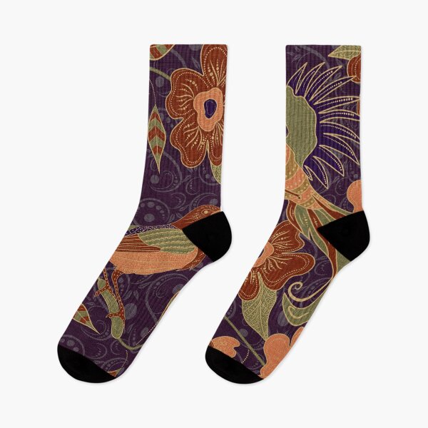 Item preview, Groovy Batik Floral and Birds Pattern designed and sold by nouveaudecor.
