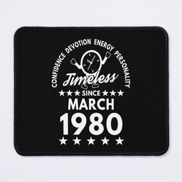 Item preview, March Birthday Timeless Person - 1980 - White Text designed and sold by MoonsmileProd.