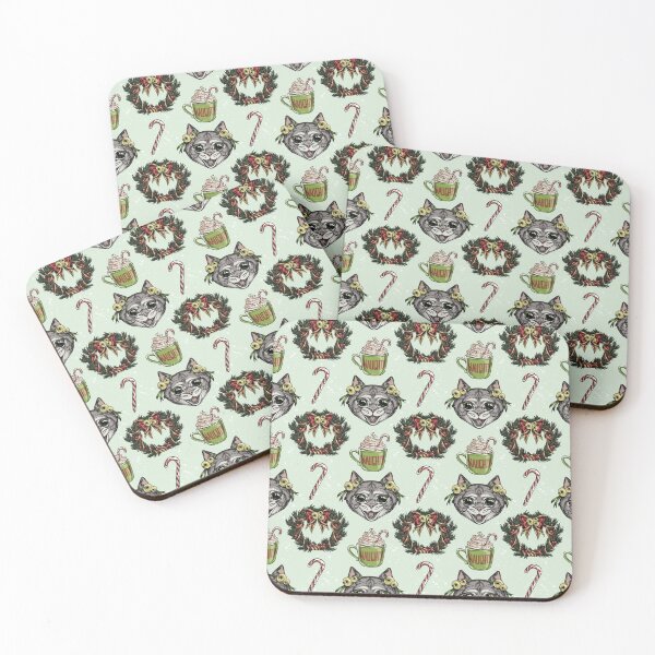 Item preview, Christmas cats seamless pattern designed and sold by Victoria Nedelcheva.