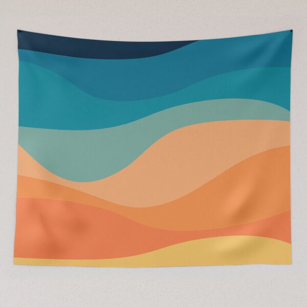 Item preview, Colorful retro style waves decoration  designed and sold by BattaAnastasia.