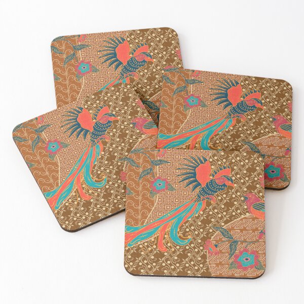 Aperçu de l'œuvre Groovy Batik Motif Floral et Oiseaux Abstrait créée et vendue par nouveaudecor.