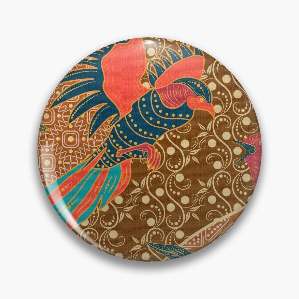Item preview, Groovy Batik Abstract Floral and Birds Pattern designed and sold by nouveaudecor.
