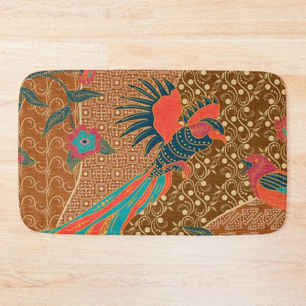 Aperçu de l'œuvre Groovy Batik Motif Floral et Oiseaux Abstrait créée et vendue par nouveaudecor.